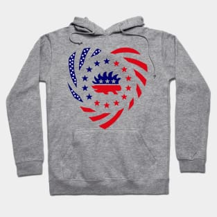 Libertarian Murican Patriot Flag Series (Heart) Hoodie